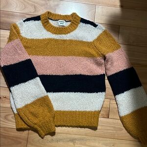 Sunday Best Striped Knit Sweater - Mustard, Pink, Black, White